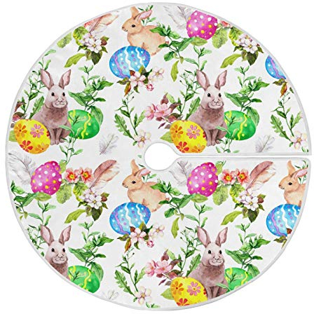 Weihnachtsbaumrock für Ostern, Haseneier, Kaninchen, Baumrock, 91,4 cm, Ostern, Urlaub, Party, Garten, Weihnachtsbaum, Röcke, Standmatte für drinnen und draußen, Zuhause, Büro, Ornamente