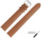 MARBURGER Uhrenarmband 22mm Leder Braun Silber Glatt Mit Naht - Montage Set 1012238000120