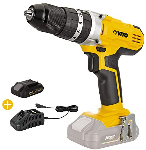 Taladro atornillador de 20 V de iones de litio Vito Ego LI con batería de 4 Ah + cargador rápido