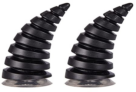 iSpchen 2 Stück Motorradhelm Horndekoration Devil Horn mit Sucker Motorradhelmdekoration Helmhörner Horn Saugnapf Dekoration Zubehör,schwarz