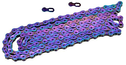 LLDDSS Fahrradkette Fahrradkette Rainbow Mountain Bike Rennrad Schaltkette 9 10 Speed-Kette mit Gliederkette fehlt (Color : SX9SL Rainbow)