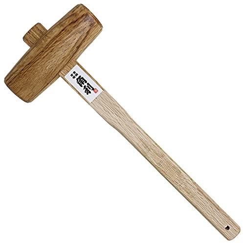 KAKURI Holzhammer für Holzbearbeitung, 45 mm, Eiche, japanischer Holzhammer zum Meißeln, Anpassen von japanischen Flugzeugen, Montage von Möbeln, hergestellt in Japan