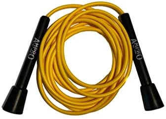 Ampro Zoom Adjustable Speed Skipping Rope 11ft - Jump Rope - Skip - Skill - Training - Exercise (Black/Yellow)