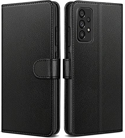 NWNK13 For Samsung Galaxy A33 5G Case Leather Wallet Book Flip Stand View Phone Cover with Card Holder Slots Compatible with Galaxy A33 5G (Black)