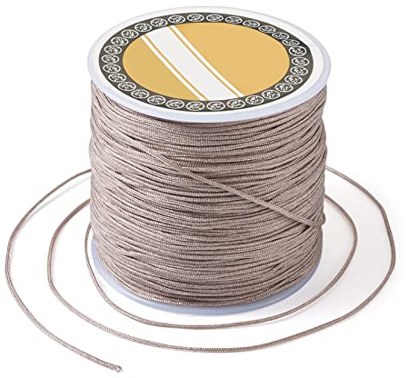 Bestewelry Nylonschnur, 0,8 mm, geflochten, Knoten-Schnur, Makramee-Faden, Armband, Kordel für Schmuckherstellung, Nähen (dunkles Khaki)