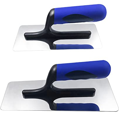 Stainless Steel Venetian Plaster Trowel 2 PC (Small: 200mm x 80mm & Medium: 240mm x 100mm) Paint Plastering Finishing Hand Tools