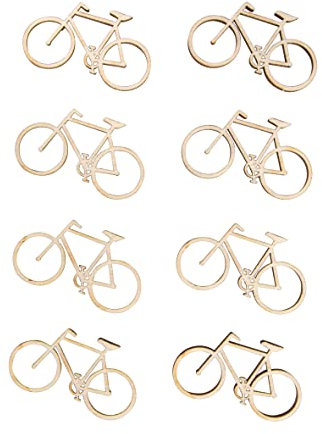 Rayher Holz-Streuteile Fahrrad, gelasert, Holzplatte 8 Fahrräder, Holz FSC zertifiziert, Größe pro Fahrrad 4,8 x 2,8 cm, 46690505, Natur