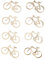 Rayher Holz-Streuteile Fahrrad, gelasert, Holzplatte 8 Fahrräder, Holz FSC zertifiziert, Größe pro Fahrrad 4,8 x 2,8 cm, 46690505, Natur