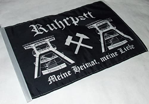 Ruhrpott Meine Heimat Meine Liebe Fahne/Flagge 30x45 cm mit Hohlsaum