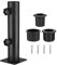MagiDeal Parasol de terrasse en tube de support de parapluie pour poteau de 6 cm en marbre support de mât de drapeau parapluie pince pont en acier pour cour, Quatre trous fixes