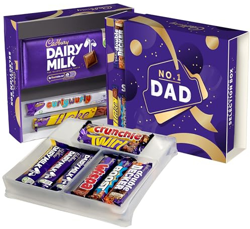 Cadbury No.1 Dad Double Layered Chocolate Selection Box for Father's Day. Includes 11 Full-Sized Bars; Dairy Milk, Flake, Cruchie, Twirl, Double Decker and more!
