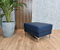 Quattro Meble Blaues Kobalt Farbe Echtleder Hocker Sitzhocker Rindsleder Sitzwürfel Fußhocker Polsterhocker Echt Leder Puff Modell KANTE mit trapezförmigen Edelstahl-Chromfüßen (60 x 55 x H-40 cm)