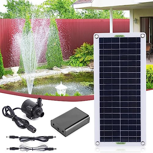 Starnearby Pompa Acqua Solare Fontana 12V 800L/H Pompa Acqua con Pannello Solare 30W Pompa Solare per Laghetto, Acquario, Piscina, Vaschetta per Uccelli