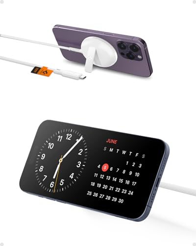 Spigen ArcField MagFit MagSafe Zertifiziertes 15W Kabelloses Ladegerät Ständer für iPhone 15, 14, 13, 12 (Plus, Pro, Max) - USB-C Ladegerät Mit Kabel [Netzteil Nicht Enthalten] Weiß