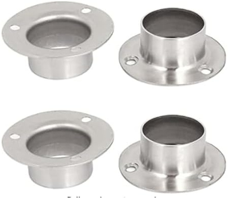 MACHSWON 32mm Wardrobe Hanging Rail Rod End Support Bracket,Tube End Holder for Bathroom Wardrobe 4PCS