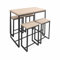 Alice's Home sweeek - Conjunto Mesa Alta Rectangular Loft con 4 taburetes de Barra, en Acero e imitación Madera, de diseño