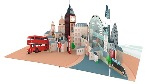 ASVP Shop London Skyline Pop-Up-Karte, handgefertigte 3D-Grußkarte mit ikonischen Sehenswürdigkeiten, Karte für Freund, Happy Father's Day Karte, Geburtstagskarte
