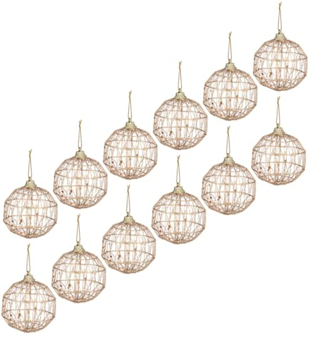 NOLITOY 12st Weihnachtskugeln Goldene Weihnachtsdekorationen Weihnachtsbaum Anhänger Weihnachtsdekoration Drinnen Bruchsicherer Weihnachtsschmuck Feiertagsbaumdekor Eisen 6cm Ball