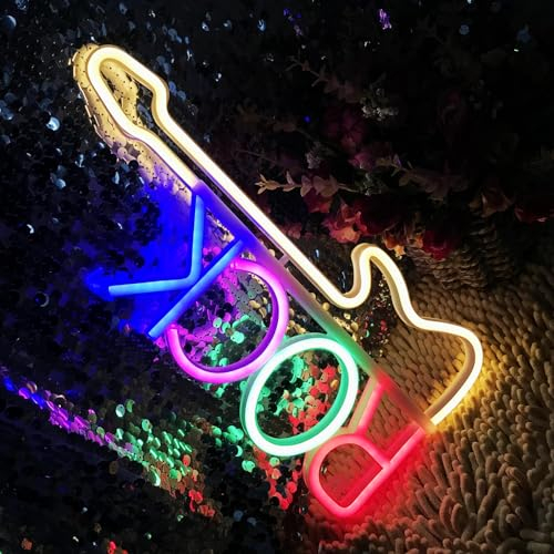 Bunte ROCK Neon Gitarre Zeichen Für Mehrere Gelegenheiten Schlafzimmer Wohnzimmer Nachtlicht USB/Batterie Dual-Purpose LED Zeichen Geburtstagsfeier Geschenk Hochzeit Party Weihnachtsdekoration