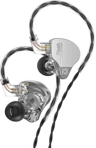 YINYOO KBEAR, Auricolari in-ear con cavo flash, auricolari da gaming , con spina da 3,5 mm, monitor ibridi 1DD 1BA, auricolari IEM con cavo anti-groviglio, per laptop, PC, computer (senza microfono,