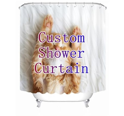 Personalisierter Duschvorhang, Anti Schimmel Duschvorhang Für Badewanne, Individuelles Duschvorhang Mit Foto/Text/Logo/Design,für Home Badezimmer Dekor Personalisierte Geschenk (200x200cm)