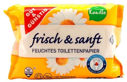 Gut & Günstig feuchtes Toilettenpapier Kamille 2 x 70 Tücher, 12er Pack (12 x 140 Tücher)