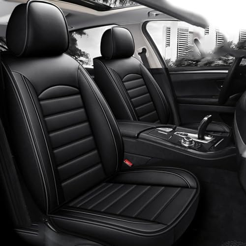 AdiNas Leder Auto Sitzbezüge Sets für Ford Mondeo MK4 2007-2023, 5-Sitze wasserdichte Autositzbezüge Autositzschoner Universal Auto Innenraum Schonbezüge,Black/A