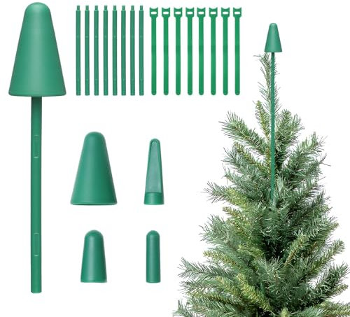 Weihnachtsbaumspitze, 4er-Pack Universeller Baumspitze Plastik Grün Baum Spitze Christmas Tree Topper für Die Meisten Basistypen, 112 cm Höhe einstellbar Christmas Weihnachtsbaumspitzen-Halter