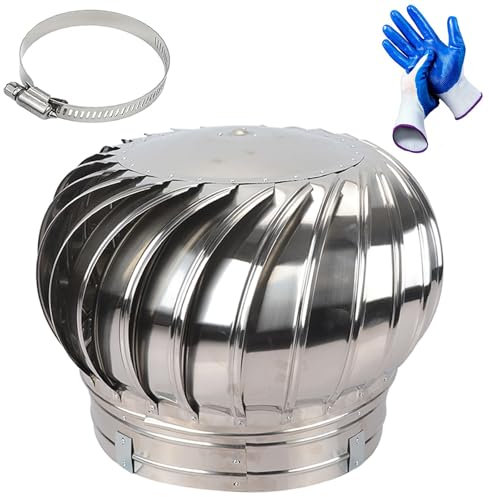 Entlüftungsabdeckung, Wandentlüftungskappe, Lamellenentlüftung, Ventilator, Entlüftungsöffnungen für Windturbinen, intern verstrebter Wind, runde Lüftungsabdeckung aus Edelstahl 304 mit Bull