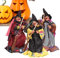 Halloween-Hexenfigur, kleine Hexenpuppe, 3 x Halloween-Besenpuppe, Schreibtisch-Puppe mit Zubehör für Hintergründe und Bühnen