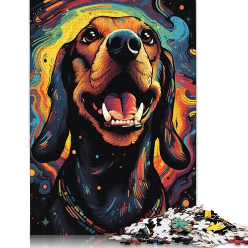1000 Teile Puzzle für Erwachsene, Geschenke für Dackel-Hundepuzzle für Erwachsene, Holzpuzzle, Lernspiel für Erwachsene und Kinder, 75 x 50 cm