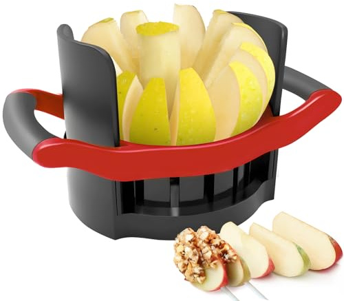Newness 5.12 In Large Apple Slicer, Cut 12 Thin Slices All the Way Through, HEAVY - DUTY Stainless Steel Apple Corer & Slicer for Fruits & Vegetables - Dishwasher Safe