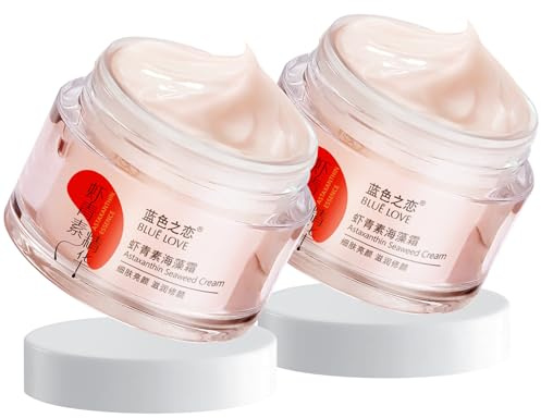 2PCS Astaxanthin Algen Gesichtscreme für Frauen & Männer – Anti-Aging Feuchtigkeitscreme, Tages- & Nachtpflege für alle Hauttypen