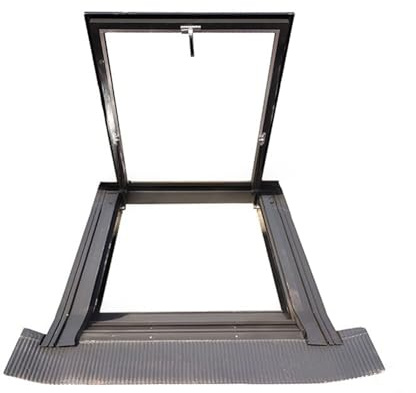 Ventana Skylight - Reemplazo de ventanas de tejado para casas - Ventana de sótano altamente sellada con drenaje - Escotilla de techo con ventana manual para ático/sala de sol(80°,LxW 75x60cm/29.5x23.6