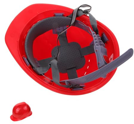 HOMSFOU casco da costruzione casco di sicurezza Casco da ingegneria elmetto a sospensione Copertina Uomini elmetti da costruzione elmetto di plastica spessa addominali rosso