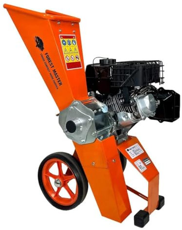 FM6DD-MUL Compact 6HP Petrol Wood Chipper, Shredder & Mulcher Includes 600ml of Oil – Self-Feeding, Chips Branches Up to 50mm – Ideal for Garden Waste
