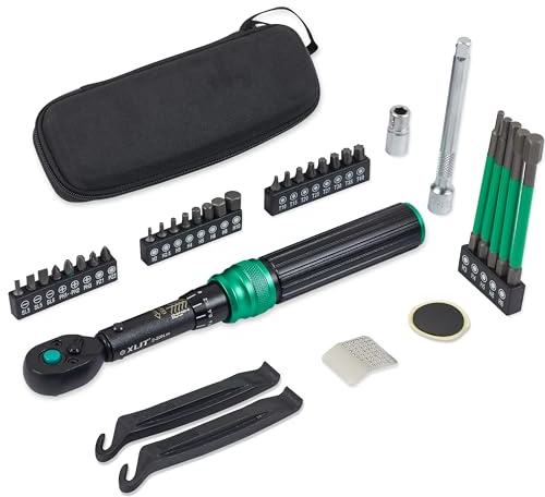 XLIT Drehmomentschlüssel 1/4, Drehmomentschlüssel Set 32-teilig, 2-20N·m mit 3% Genauigkeit & 72-Zahn-Design, Hochwertiger S2-Stahl Bits für Fahrradreparatur, Heimwerker, Werkstatt und Möbelmontage