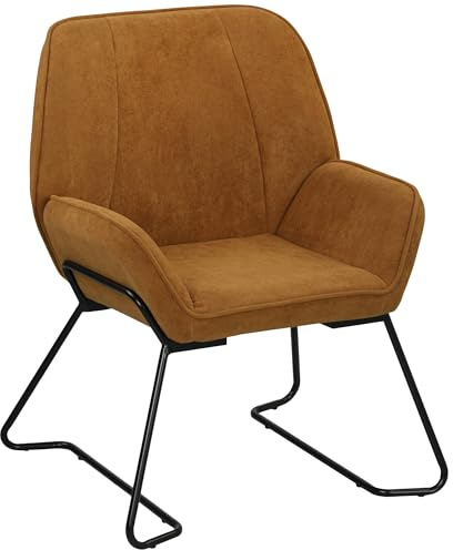 HOMCOM Moderner Wohnzimmersessel mit breitem Sitz 46 cm Braun