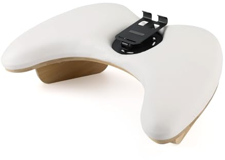 Manicure Nail Arm Rest with mobile phone holder,Wooden material for the base legs,butterfly wings shaped Detachable for professional salons or home use(white)