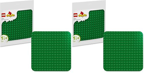 LEGO DUPLO Green Building Plate - Montessori Toy for 1+ year old Boys & Girls - Bricks Display Base for Toddlers' Building Toys - Birthday Gift Idea - 10460 (Pack of 2)