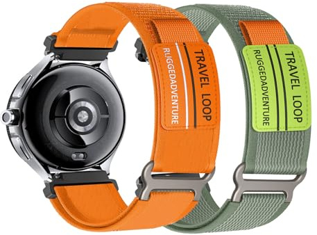 2 Stück Sport Armband Kompatibel mit Xiaomi Watch 2 Pro Armband Nylon Geflochtene mit Verstellbare Metall Schnalle ErsatzArmband für Xiaomi Mi Watch 2 Pro Armbänder für Damen Herren (1,Eine Grösse)