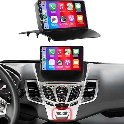 2+64G Android 14 Doppel Din Autoradio für Ford Fiesta 2009 2010 2011 2012 2013 2014 mit Wireless Carplay Android Auto 9 Zoll Touchscreen DAB+ Radio GPS Navi Bluetooth WiFi FM/RDS AHD Rückfahrkamera