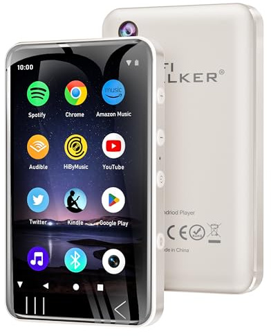 HIFI WALKER G7 MP3-Player mit Bluetooth & WLAN, Android 13, 144GB Speicher, 3GB RAM, 4 Zoll Touchscreen MP3/MP4 Player mit Lautsprecher, Kamera, Kindersicherung, Spotify kompatibel, Weiß