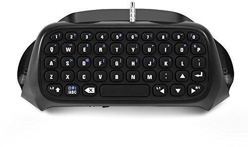 Zerone Bluetooth Tastatur Chatpad für 4, Pro, Slim Controller Tastatur Chatboost Chatpad mit USB Power Kabel, Schwarz