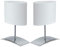 Trango 2er Pack 2018-04W*2 Nachttischlampe *WHITE HOUSE* Tischlampe Stoffschirm in Weiß inkl. je 1x E14 Fassung & Schnurschalter Lampe, Schreibtischlampe L: 20cm – B: 10cm - H: 30cm ohne Leuchtmittel
