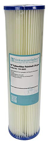 Trinkwasserladen 10 Sediment Wasserfilter (Pleated Polyester) 20 µm Auswaschbar Wiederverwendbar
