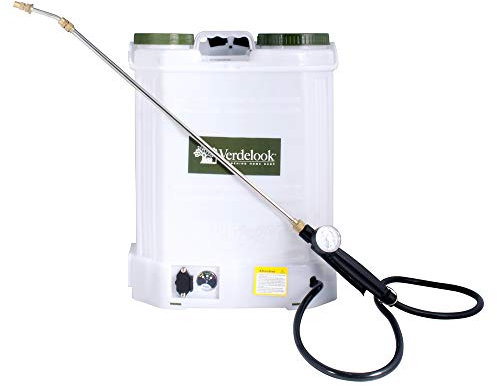 VERDELOOK Pompa a Spalla Irroratrice a Batteria al Litio 12V 8AH da 16 litri compreso di caricabatteria irrigazione giardino