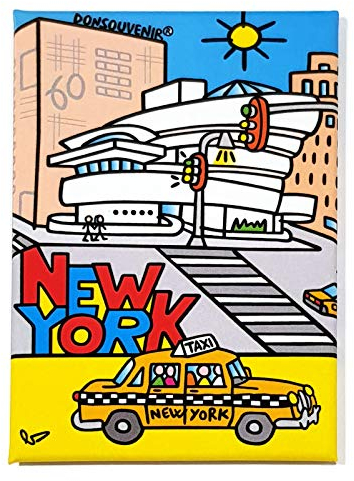 New York Magnet. Modell: Museum UND Taxi. NY KÜHLSCHRANKMAGNET
