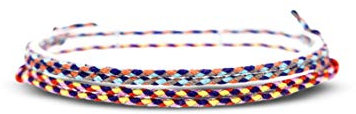 2x bracelet de cheville set pour hommes et femmes - boho hippie - accessoires de plage et de festival - fabriqués à la main - 100% coton écologique, imperméable et ajustable (Violet & Multi)