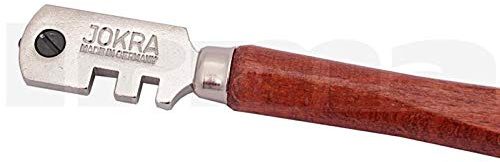 BSD BOHLE Jokra Professionell Glasschneider - Handglasschneider, Glasschneider mit Holzgriff und 6 Rädchen